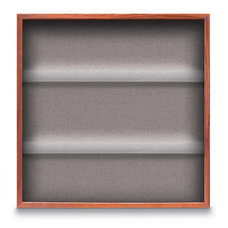 Outdoor Enclosed Combo Board,48x36,White Frame/Grey & Cinnabar